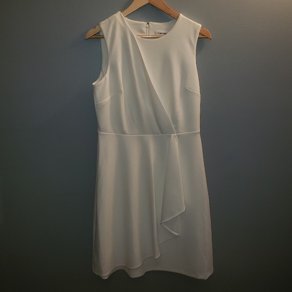 Solid Sleeveless Cascading Ruffle Dress - Picture 4 of 10